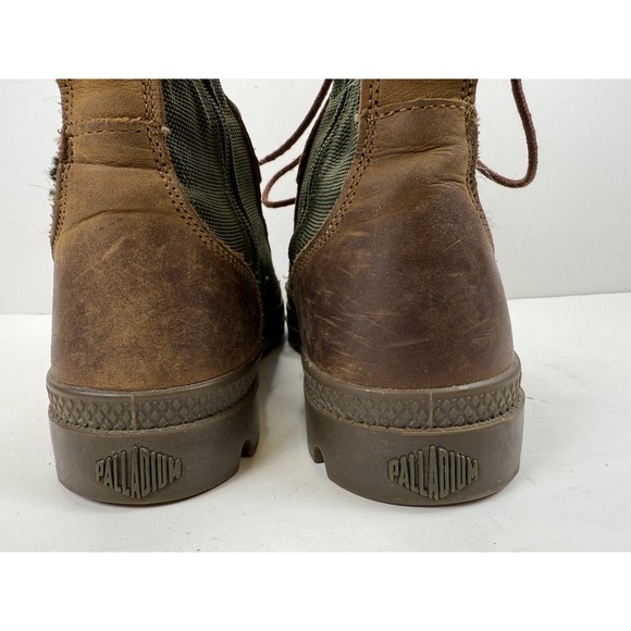 Palladium Pampa Tactical Women's High Top Lace Up Boots Green Brown Size 8.5 - Picture 9 of 10
